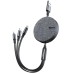 USB-кабель Baseus Fabric 3.5A (1.2m) (MicroUSB+Lightning+Type-C) (Чёрный) CAMLT-BYG1