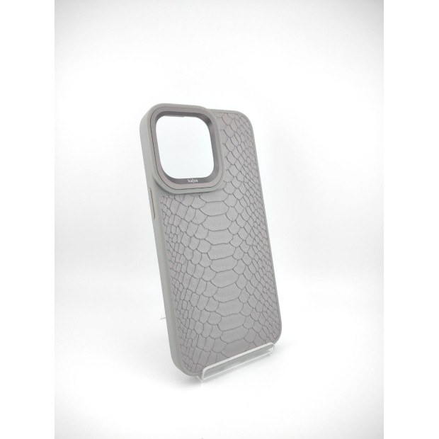 Чехол Kajsa Snake Pattern iPhone 15 Pro Max (Light Grey)