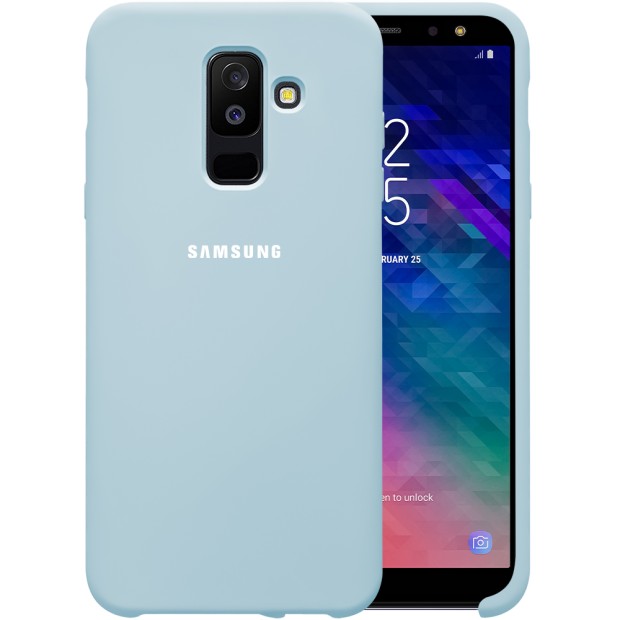 Силикон Original Case HQ Samsung Galaxy A6 Plus (2018) A605 (Светло-голубой)