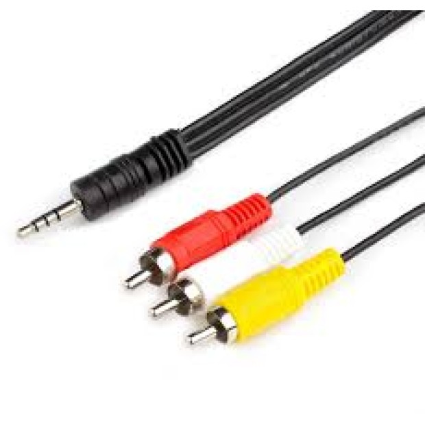 Кабель 3RCA - 3.5mm AUX (0.5m) + кабель AUX (Тех.пак)