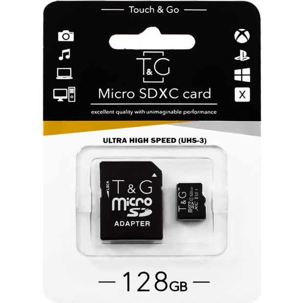 Карта памяти Touch & Go MicroSDHC 128Gb (Class 10) + SD Adapter
