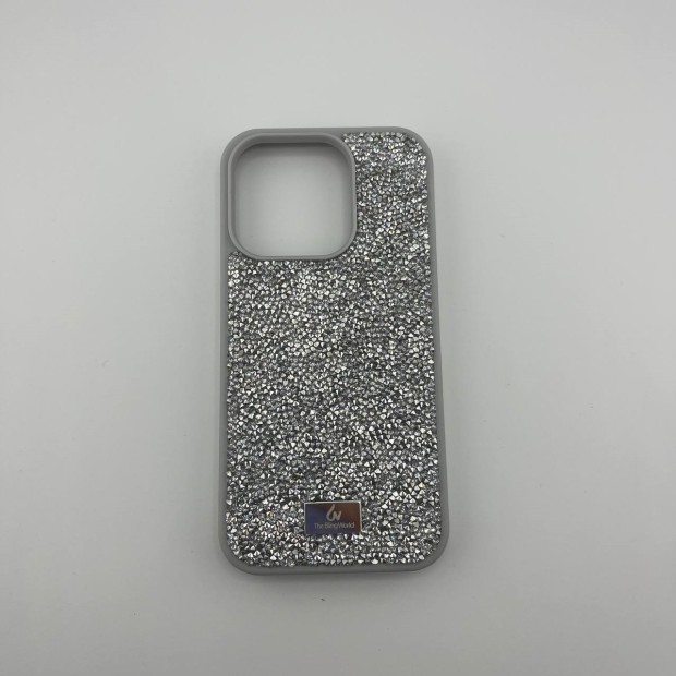 Чехол Bling World Rock Diamond iPhone 15 Pro (White Titanium)