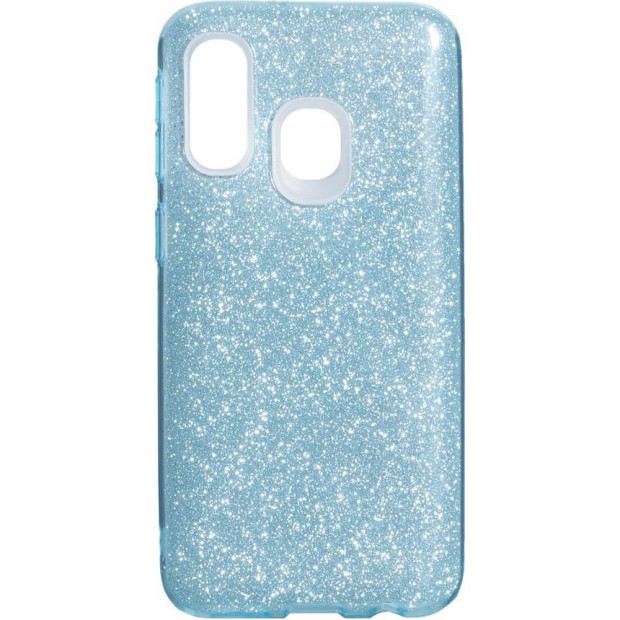 Силиконовый чехол Glitter Samsung Galaxy A40 (2019) (Голубой)