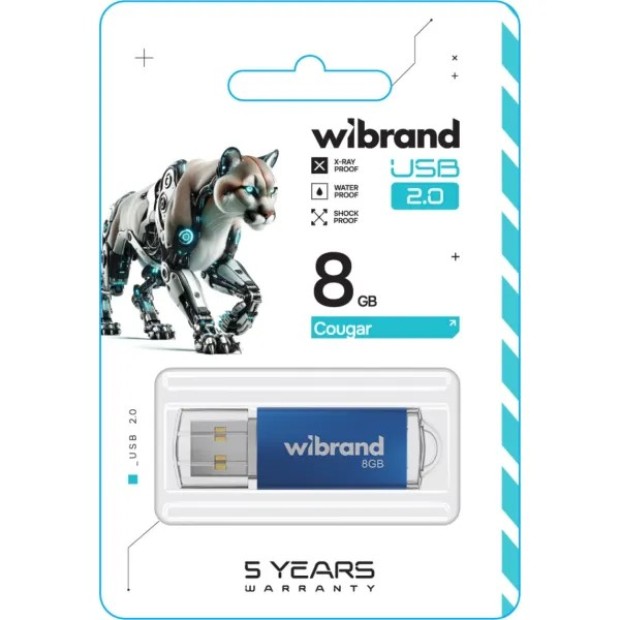 USB 2.0 флеш-накопитель Wibrand Cougar 8Gb