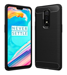 Силиконовый чехол Polished Carbon OnePlus 6 (Чёрный)