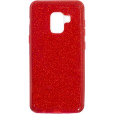 Силиконовый чехол Glitter Samsung Galaxy A8 Plus (2018) A730 (Красный)