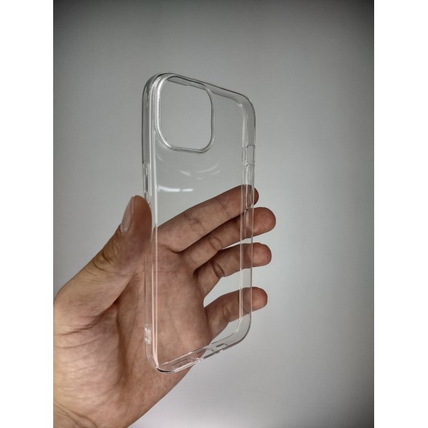 Чехол силиконовый WS Apple iPhone 15 (Прозрачный)