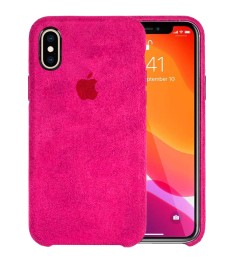 Чехол Alcantara Cover Apple iPhone X / XS (Розовый)