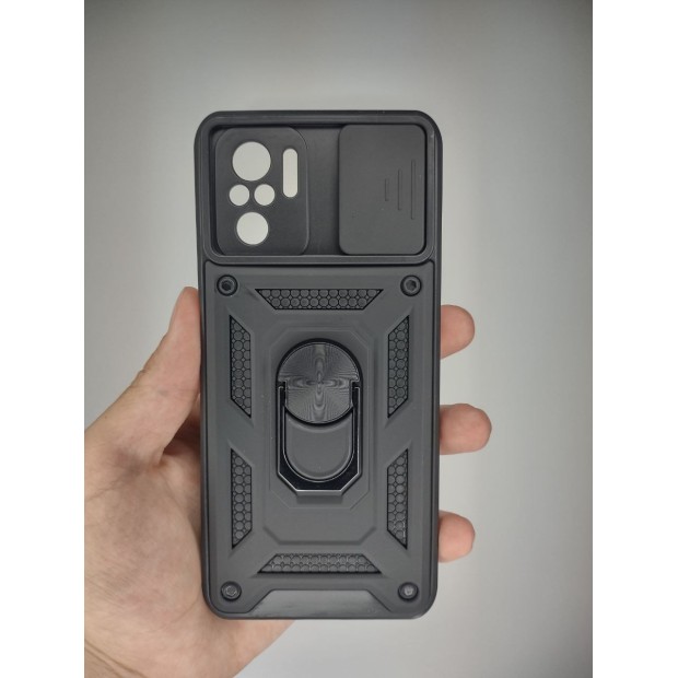 Бронь-чехол Ring Serge Armor ShutCam Case Xiaomi Redmi Note 10 / Note 10S / Poco M5s (Чёрный)