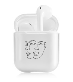 Чехол для наушников Clear Case Apple Airpods (Faces)