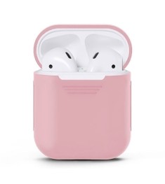 Чехол для наушников Full Silicone Case with Microfiber Apple AirPods (08) Pink S..