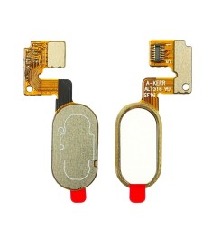 Шлейф для Meizu M3 Note (L681H) (14pin) с бело-золотистой кнопкой HOME (сенсорна..