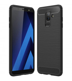 Силиконовый чехол Polished Carbon Samsung Galaxy J8 (2018) J810 (Чёрный)