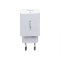 СЗУ-адаптер USB Borofone BA21A QC 3.0 18W + MicroUSB-кабель (Белый)