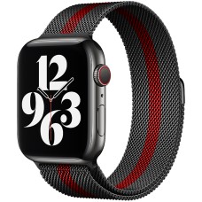 Ремешок Milanese Loop Apple Watch 38 / 40 mm (Black+Red)