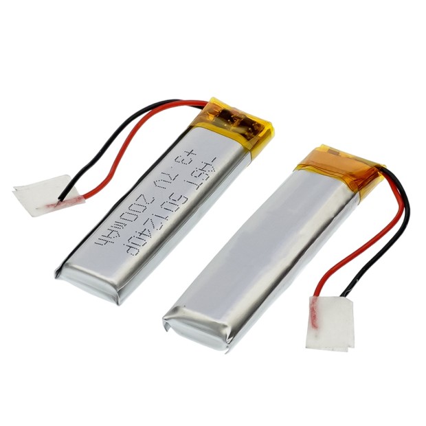 Аккумулятор 501240P универсальный с контроллером, 5,3 х 10.6 х 40 мм (200 mAh)/ для кейсов наушников, Bluetooth гарнитур, MP3 плееров