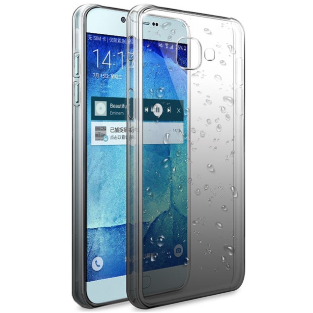 Силікон Rain Gradient Samsung Galaxy A3 (2017) A320 (Чорно-сірий)