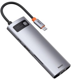 Переходник USB HUB Baseus Baseus Metal Gleam Series 8-in-1 (Type-C) (Серый) CAHU..