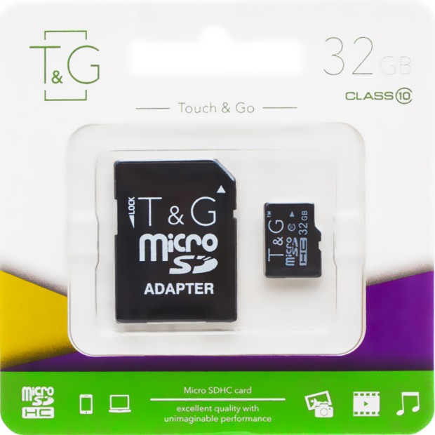 Карта памяти Touch & Go MicroSDHC 32Gb (Class 10) + SD-адаптер