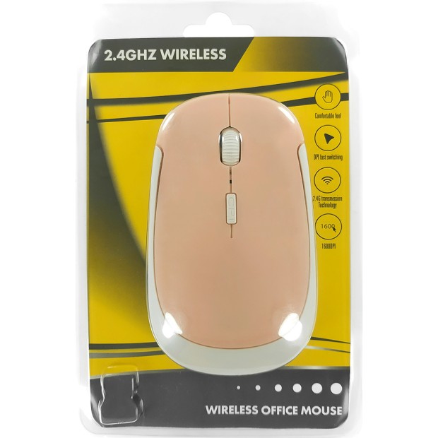 Мышь беспроводная Wireless Mouse JM3500 (Розово-белый)