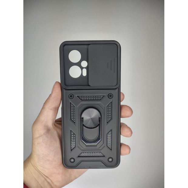 Бронь-чехол Ring Serge Armor ShutCam Case Xiaomi Poco X4 GT (Чёрный)