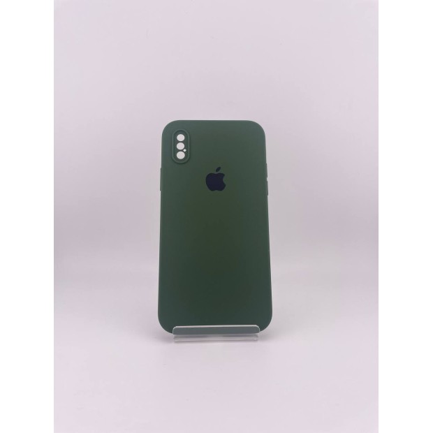 Силикон Original Square RoundCam Case Apple iPhone X / XS (73) Forest Green