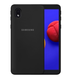 Силикон Original 360 Case Logo Samsung Galaxy A01 Core (Чёрный)