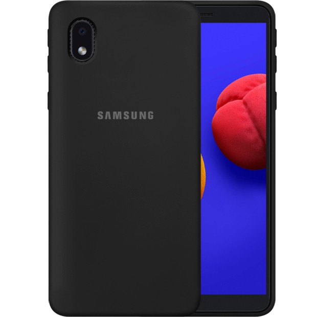 Силикон Original 360 Case Logo Samsung Galaxy A01 Core (Чёрный)