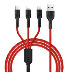 USB-кабель Hoco Universal X2 (Lightning, MicroUSB, Type-C) 1m