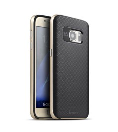 Силиконовый чехол iPaky Carbon Case Samsung S7 Edge (Золотой)