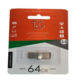 USB + Type-C флеш-накопитель Touch & Go 104 Metal Series 64Gb (Короткая)