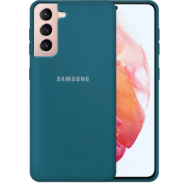 Силикон Original 360 Case Logo Samsung Galaxy S21 (Тёмно-синий)