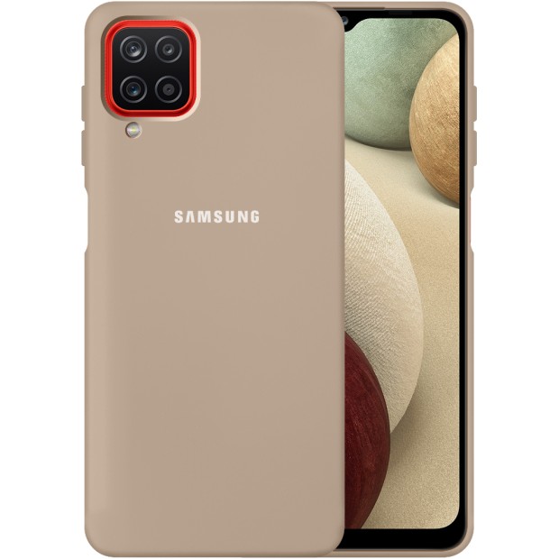 Силикон Original 360 Case Logo Samsung Galaxy A12 (2020) (Пудровый)