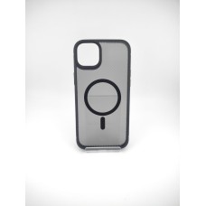 Силикон iPaky Carbon Clear with MagSafe iPhone 15 Plus (Black)