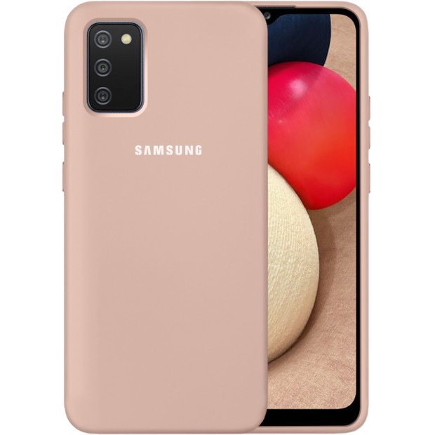 Силікон Original 360 Case Logo Samsung Galaxy A02S (2020) (Бежевий)