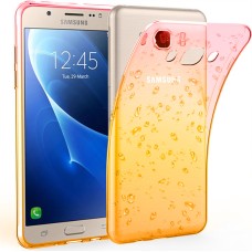 Силикон Rain Gradient Samsung Galaxy J7 (2016) J710 (Розово-желтый)