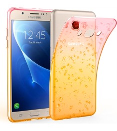 Силікон Rain Gradient Samsung Galaxy J7 (2016) J710 (Рожево-жовтий)