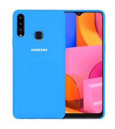 Силикон Original Case Logo Samsung Galaxy A20S (2019) (Голубой)