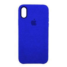 Чехол Alcantara Cover Apple iPhone X / XS (темно-синий)