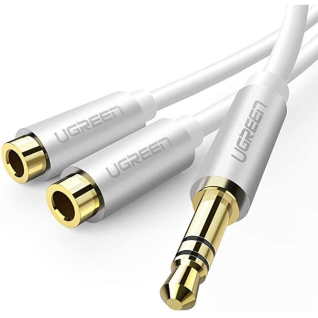 Сплиттер UGREEN AV123 3.5mm - 2 x 3.5mm (20cm) (White)