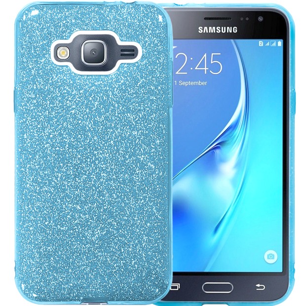 Силикон Glitter Samsung Galaxy J3 (2016) J320 (Голубой)