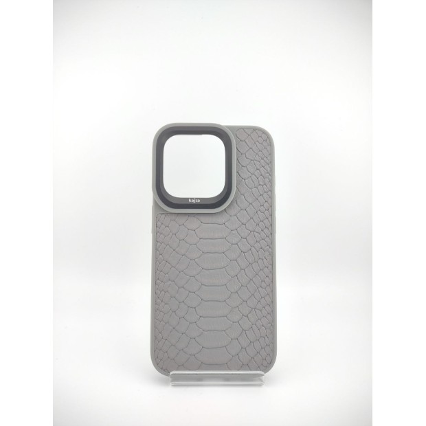 Чехол Kajsa Snake Pattern iPhone 15 Pro (Light Grey)