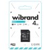 Карта памяти Wibrand MicroSDHC 4Gb (Class 4) + SD-адаптер