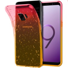Силикон Rain Gradient Samsung Galaxy S9 (Розово-желтый)