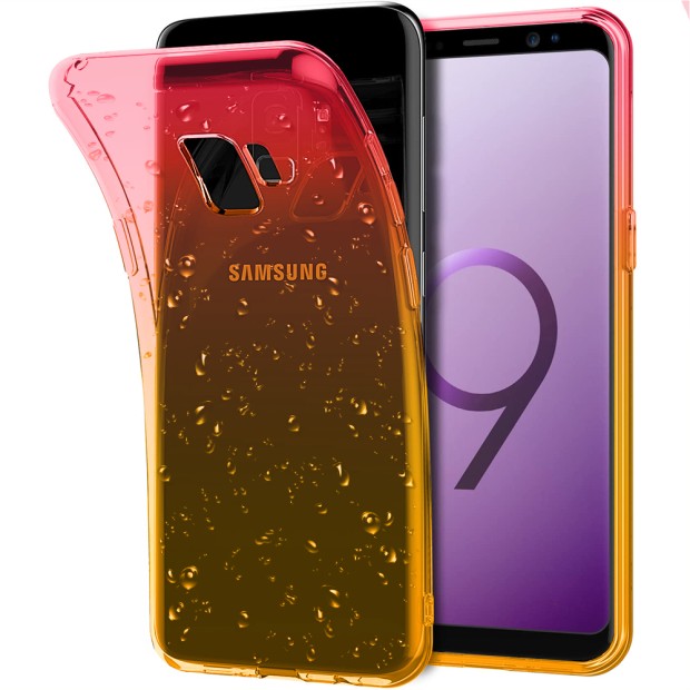 Силікон Rain Gradient Samsung Galaxy S9 (Рожево-жовтий)