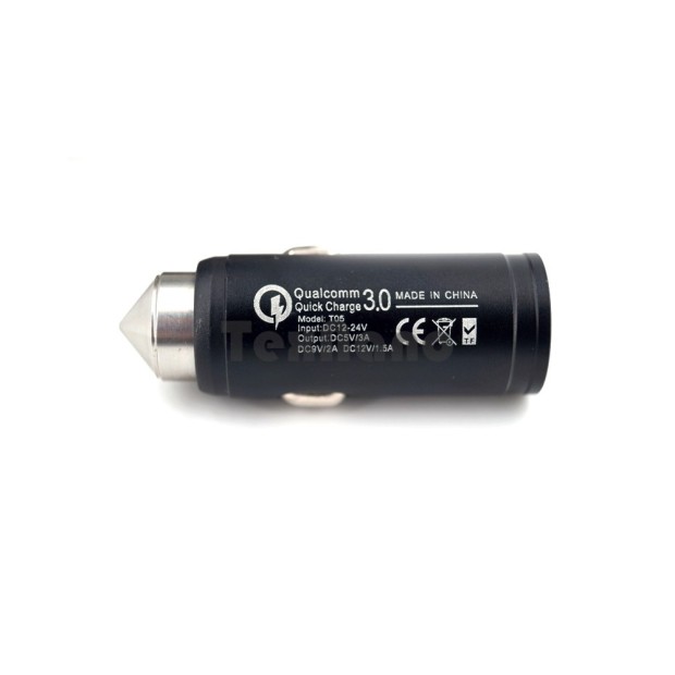 АЗУ Qualcomm 3.0 (T05) 1 USB (3A) (черный)
