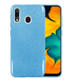 Силиконовый чехол Glitter Samsung Galaxy A30 (2019) (Голубой)