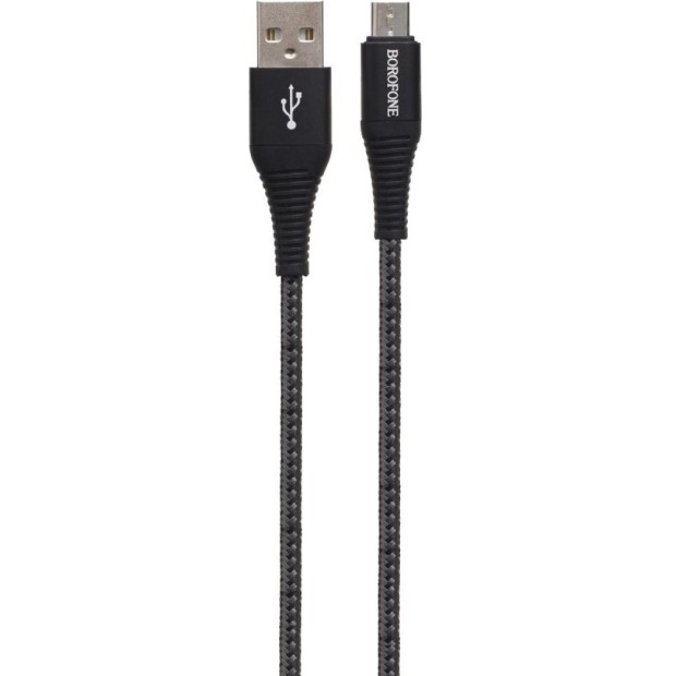 USB кабель Borofone BX31 Silicone (MicroUSB) (Чёрный)