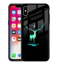 Накладка Luminous Glass Case Apple iPhone XS Max (Deer)