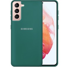 Силикон Original 360 Case Logo Samsung Galaxy S21 (Тёмно-зелёный)
